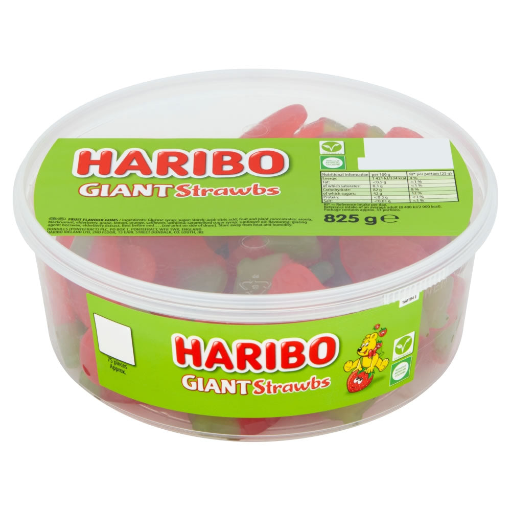 Haribo Giant Strawbs Tub