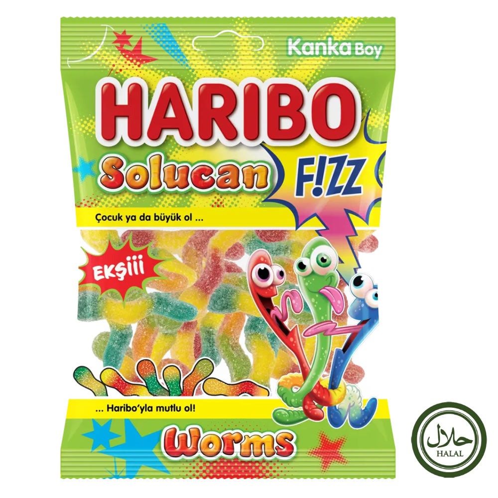 Haribo Halal Fizzy Worm Sweets