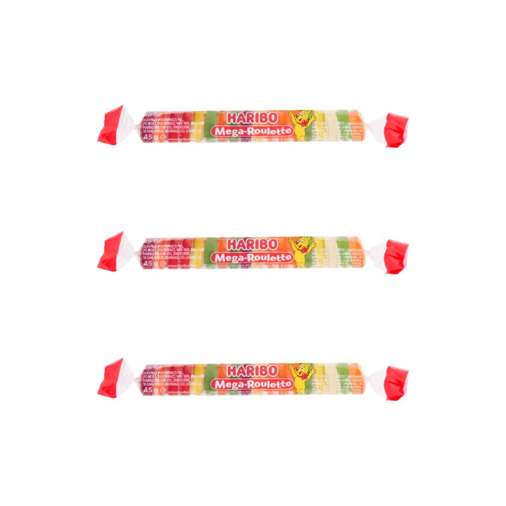 Haribo Mega Roulette Sweets Rolls x3