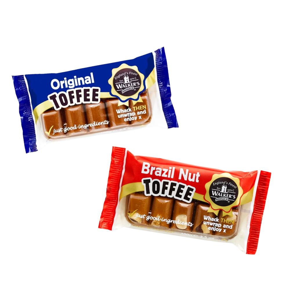 Walkers Letterbox Toffee Duo Bar Original & Brazil Nut