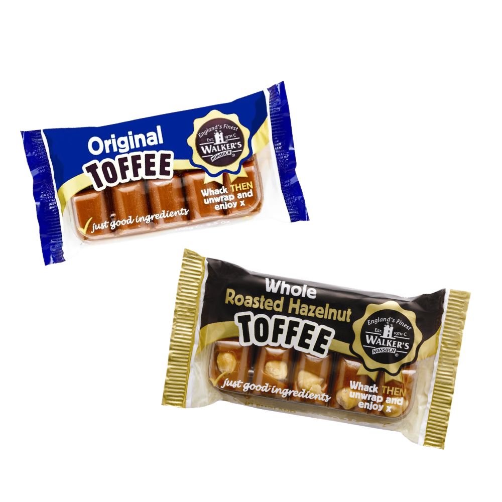 Walkers Letterbox Toffee Duo Bar Set Original & Hazelnut